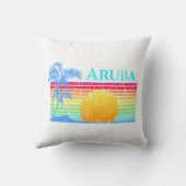 Retro Beach Aruba Sunset Kussen (Achterkant)