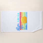 Retro Beach Aruba Sunset Strandlaken (Voorkant)