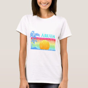Retro Beach Aruba Sunset T-shirt
