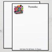 Retro Beach Babe Zomer Persoonlijk Schrijfpapier (Voorkant / Achterkant)
