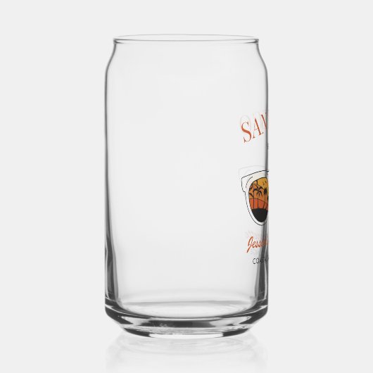 Retro Beach Bachelorette Aangepaste Bruidsmeisje G Blikvorm Glas (Rechts)