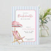 Retro Beach Bachelorette weekend Reisschema Kaart (Staand voorkant)