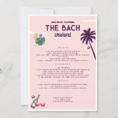 Retro Beach Bachelorette Weekend Route Kaart (Achterkant)