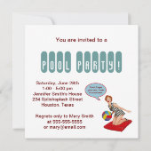 Retro Beach Ball Pool Party Kaart (Achterkant)