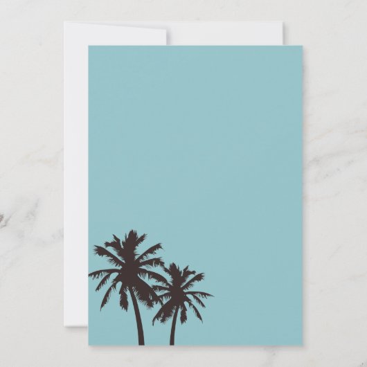 Retro Beach Birthday Party-uitnodigingen Kaart (Achterkant)