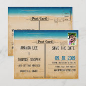  Retro Beach Briefkaart Foto Sla de datum op (Voorkant / Achterkant)
