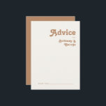 Retro Beach | Bruin-bruiloft-advieskaart Advieskaart<br><div class="desc">Dit retro strand | De bruine bruine huwelijksadvieskaart is perfect voor je eenvoudige , kleurrijke tropische boho zomerbruiloft. Het unieke bohemische middeleeuwse lettertype geeft dit ontwerp een klassiek, minimalistisch hippiebeeld. Stel dat je op zoek bent naar een design dat heldere, rustige oceaankleuren bevat voor je creatieve 70's strandbruiloft. In dat...</div>