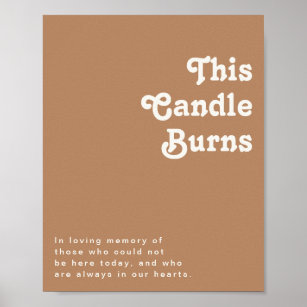 Retro Beach   Bruin Dit Poster brandt met kaarsen