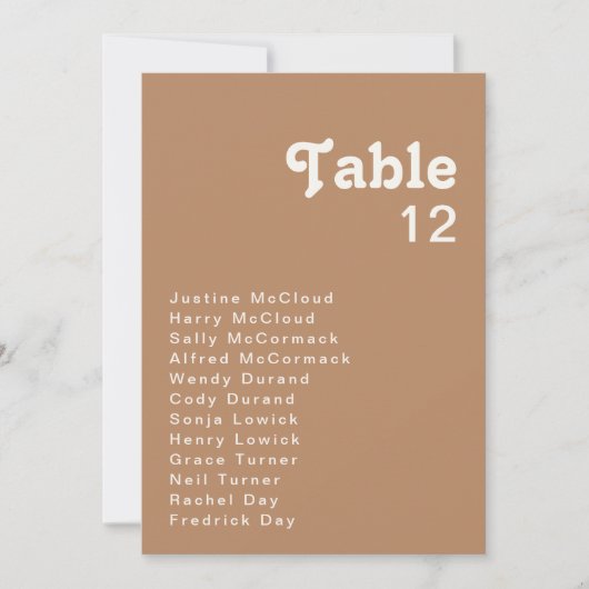 Retro Beach | Bruin tabelnummer (Voorkant)