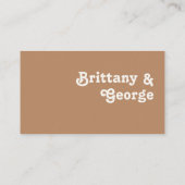 Retro Beach | Bruine platte bruiloft Plaatskaartje (Achterkant)