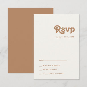 Retro Beach   Bruine RSVP-kaart RSVP Kaartje