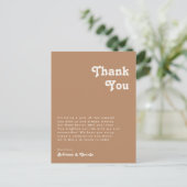 Retro Beach | Bruine tafel Hartelijk dank Briefkaart (Staand voorkant)