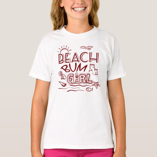 Retro Beach Bum Girl T-shirt (Voorkant)