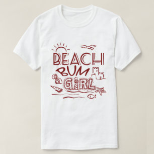 Retro Beach Bum Girl T shirt