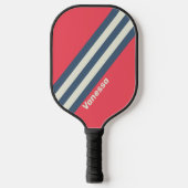 Retro Beach Club Stripes met naam Pickleball Paddle (Voorkant)