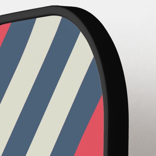 Retro Beach Club Stripes met naam Pickleball Paddle (Links Detail)
