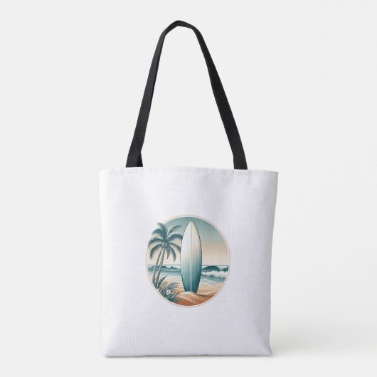 Retro Beach Club Verjaardag Gestreepte Custom Part Tote Bag (Achterkant)