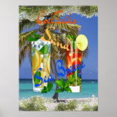 Retro Beach Cocktails  Poster (Voorkant)