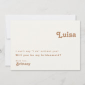 Retro Beach | Creditcard Ivory Photo Bridesmaid Kaart (Achterkant)