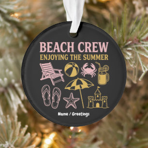 Retro Beach Crew Zomer Vakantie Grafisch Ornament