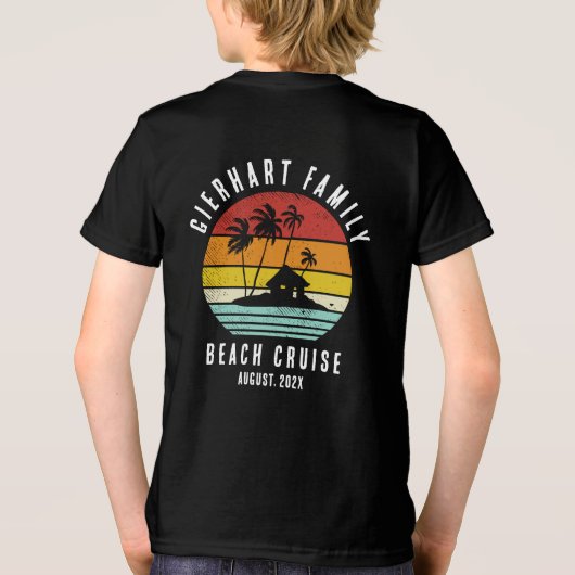 Retro Beach Cruise Familie Matching Gepersonalisee Tri-Blend Shirt (Achterkant)