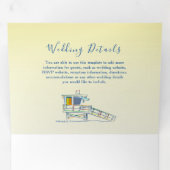 Retro Beach foto bruiloft Drieluik Uitnodiging (Binnenzijde eerst)