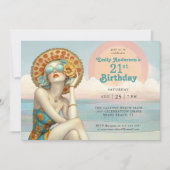 Retro Beach Glam 21e verjaardagsfeestje Kaart (Voorkant)