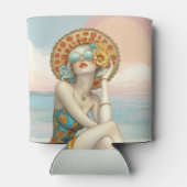 Retro Beach Glam Stijlvolle 21e verjaardag Blikjeskoeler (Achterkant)