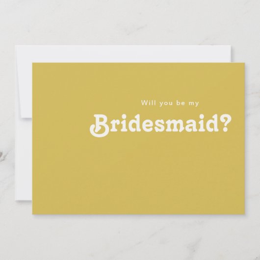 Retro Beach | Gold Bridesmaid proposal Kaart (Voorkant)