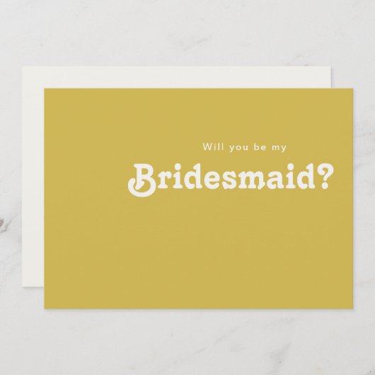 Retro Beach | Gold Bridesmaid proposal Kaart (Voorkant / Achterkant)