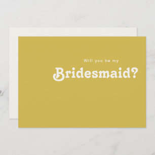 Retro Beach   Gold Bridesmaid proposal Kaart