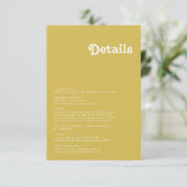 Retro Beach | Gold Details Enclosure Card Informatiekaartje (Staand voorkant)