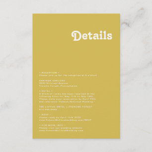 Retro Beach   Gold Details Enclosure Card Informatiekaartje