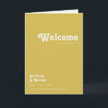 Retro Beach | Gold Folded Wedding Program Programma<br><div class="desc">Dit retro strand | Goudgevouwen bruiloft is perfect voor je eenvoudige , kleurrijke tropische boho-zomerbruiloft. Het unieke bohemische middeleeuwse lettertype geeft dit ontwerp een klassiek, minimalistisch hippiebeeld. Stel dat je op zoek bent naar een design dat heldere, rustige oceaankleuren bevat voor je creatieve 70's strandbruiloft. In dat hoesje zijn dit...</div>