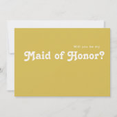 Retro Beach | Gold-Maid of Honor proposal card Kaart (Voorkant)