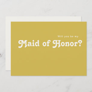 Retro Beach   Gold-Maid of Honor proposal card Kaart