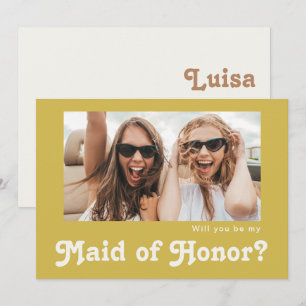 Retro Beach Gold Photo Maid of Honor proposal Kaar Kaart