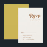 Retro Beach | Gold RSVP-kaart RSVP Kaartje<br><div class="desc">Dit retro strand | Goud RSVP-kaart is perfect voor je eenvoudige , kleurrijke tropische boho zomerbruiloft. Het unieke bohemische middeleeuwse lettertype geeft dit ontwerp een klassiek, minimalistisch hippiebeeld. Stel dat je op zoek bent naar een design dat heldere, rustige oceaankleuren bevat voor je creatieve 70's strandbruiloft. In dat hoesje zijn...</div>