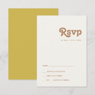 Retro Beach   Gold RSVP-kaart RSVP Kaartje