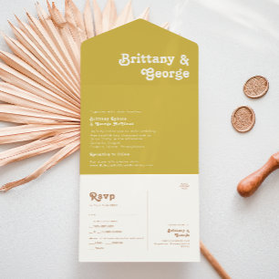 Retro Beach   Gold Seal and send All in One Invita All In One Uitnodiging