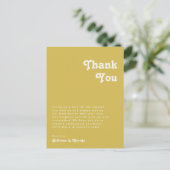 Retro Beach | Gold Table Hartelijk dank Briefkaart (Staand voorkant)