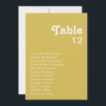 Retro Beach | Gold Table Number<br><div class="desc">Dit retro strand | De gouden tabelnummerkaart is perfect voor je eenvoudige , kleurrijke tropische boho-zomerbruiloft. Het unieke bohemische middeleeuwse lettertype geeft dit ontwerp een klassiek, minimalistisch hippiebeeld. Stel dat je op zoek bent naar een design dat heldere, rustige oceaankleuren bevat voor je creatieve 70's strandbruiloft. In dat hoesje zijn...</div>