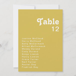 Retro Beach   Gold Table Number