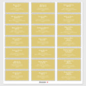 Retro Beach | Gold Wedding Guest Address Sticker (Vel)