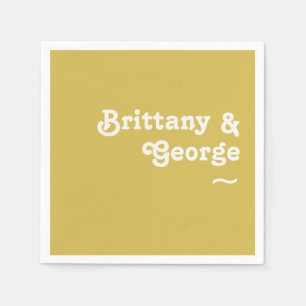 Retro Beach   Gold Wedding Napkins Servet