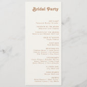 Retro Beach | Gold Wedding-programma Programmakaart (Achterkant)