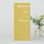 Retro Beach | Gold Wedding-programma Programmakaart (Staand voorkant)