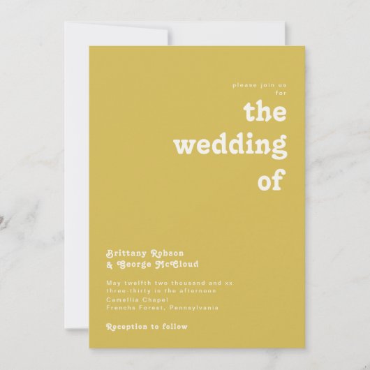 Retro Beach | Goud De bruiloft van uitnodiging (Voorkant)