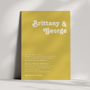 Retro Beach   Goud traditioneel huwelijk Kaart