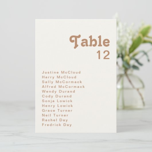 Retro Beach | Grafiek Ivory-tabelnummer (Staand voorkant)